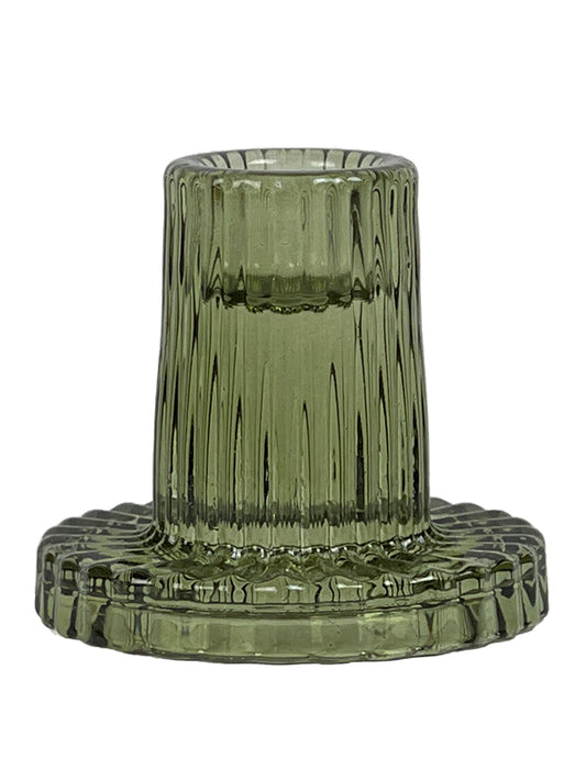 Ljusstake i färgat glas 6,5 cm Mosstone (grön)