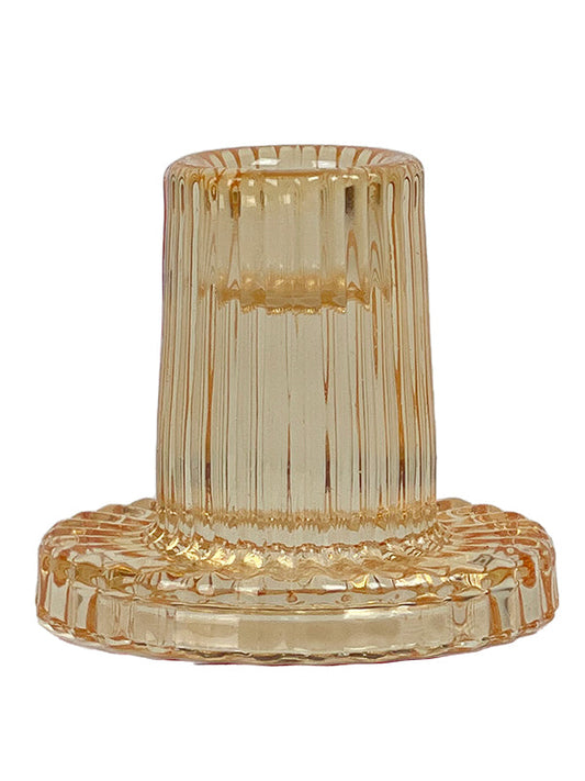 Ljusstake i färgat glas 6,5 cm Jojoba (offwhite)